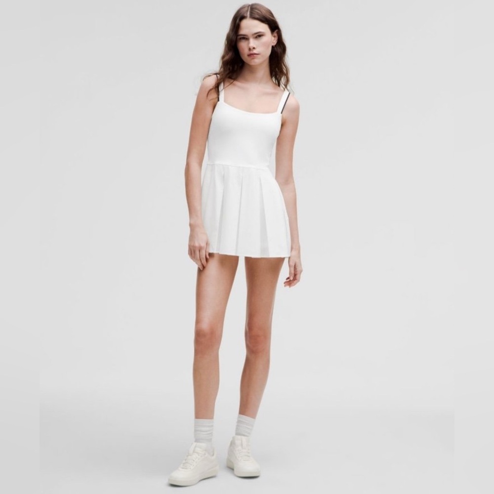NWT Lululemon Box Pleat Tennis White dress Sleeveless 10